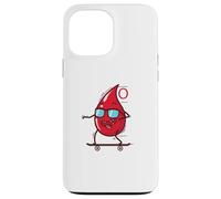 Blood Drop on Skateboard Groupe sanguin 0 Coque pour iPhone 13 Pro Max