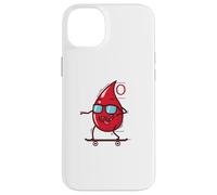 Blood Drop on Skateboard Groupe sanguin 0 Coque pour iPhone 14 Plus