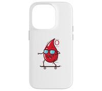 Blood Drop on Skateboard Groupe sanguin 0 Coque pour iPhone 14 Pro
