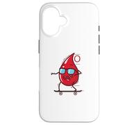 Blood Drop on Skateboard Groupe sanguin 0 Coque pour iPhone 16