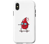 Blood Drop on Skateboard Groupe sanguin 0 Coque pour iPhone X/XS