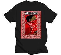 Blood Gang Bloodz Top Gang Gangsta Gangster America Red Bloods Men's Cotton T-Shirt Black Shirt Top Tee L