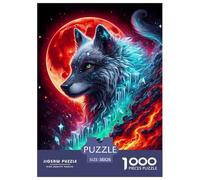 Blood Moon Ice Loup Puzzle 1000 Pièces Educa Jouet en Bois Divertissement Créatif Décoration Intérieure Jeu Éducatif Challenge Toy Adultes & Enfants des 14 Ans 38x26cm/1000pcs