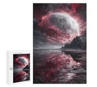 Blood Moon Reflections Surreal Landscape Puzzle 1000 Pièces Educa Jouet en Bois Cadeau Unique Décoration Intérieure Jeu Éducatif Challenge Toy Adultes Et Enfants À Partir De 14 Ans 1000 PCS
