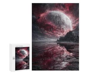 Blood Moon Reflections Surreal Landscape Puzzle 1000 Pièces Educa Jouet en Bois Cadeau Unique Décoration Intérieure Jeu Éducatif Challenge Toy Adultes Et Enfants À Partir De 14 Ans 300 PCS