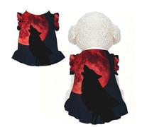 Blood Moon Wolf S Vêtements pour petits chiens - Tenue d'été mignonne pour chiot, doux et respirant