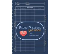 Blood Pressure and Heart Rate Log Book »Blue Ice«: Record, Track & Monitor 4 Readings per Day for 1 Year, with Medication Schedule, Easy to Use for Women and Men of all Ages