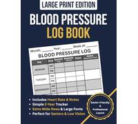 Blood Pressure Log Book: 8.5x11 Extra Large Print Daily Health Tracker: Home Edition with 2-Year Heart Rate & Pulse Monitoring, Wide Rows for Seniors and Low Vision