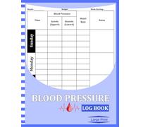 Blood Pressure Log Book Daily BP, Heart Rate & Health Tracking Journal: Track Systolic, Diastolic, Pulse, Symptoms, Medications, Weekly Averages & Doctor Notes (8.5" x 11" Inches)