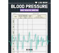 Blood Pressure Log Book: Easily Track Your Daily Blood Pressure and Heart Rate to Stay in Charge of Your Heart Health, A Practical Notebook to Record & Monitor BP at Home, 8" x 10"