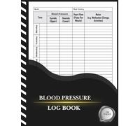 blood pressure log book for daily tracking: Daily BP & Heart Rate Tracker , Compact Wellness Journal for Home or Clinic Use , Large Size
