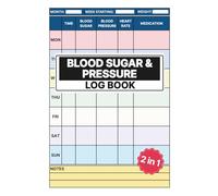 Blood Sugar & Pressure Log Book: Colorful 2 in 1 Tracker for Diabetics, Women, Men & Seniors | Monitor Glucose Levels, Heart Rate & Medication | Small Notebook