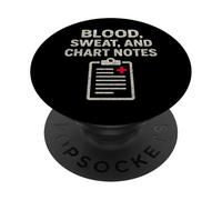 Blood, Sweat, and Chart Notes Vintage Nurse Humor PopSockets PopGrip Adhésif