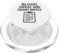 Blood, Sweat, and Chart Notes Vintage Nurse Humor PopSockets PopGrip pour MagSafe