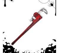 Blood Wrench Costume Prop Halloween Simulation Horror Tool Fake Spanner | Creepy lightweight hardware featuring realistic gory stains designed for spooky cosplay and haunted house dis