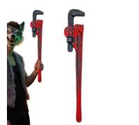 Blood Wrench Costume Prop Halloween Simulation Horror Tool Fake Spanner | Creepy lightweight hardware featuring realistic gory stains designed for spooky cosplay and haunted house dis