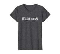 Bloodlines 2 White Logo T-Shirt, Femme, Chiné Foncé, M