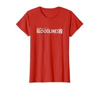 Bloodlines 2 White Logo T-Shirt, Femme, Rouge, M