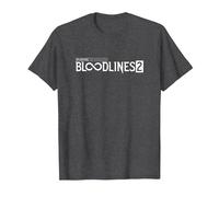 Bloodlines 2 White Logo T-Shirt, Homme, Chiné Foncé, 4XL