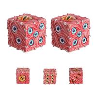 Bloodshot Eye Dice, Resin Handmade Abstract Demonic Eye Dice Eerie Art Piece, Unique Eyes of Fate Dices for Role Playing Prank Prop Halloween Table Decor