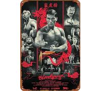 Bloodsport 1988 Affiche de film classique rétro en métal vintage pour café, bar, décoration murale 30,5 x 20,3 cm