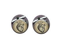 Bloody devil Boutons de manchette de mariage, anatomie du cœur, chirurgien cardiaque, cadeau souvenir de médecin, boutons de manchette de mariage personnalisés, boutons de manchette carrés, pince à