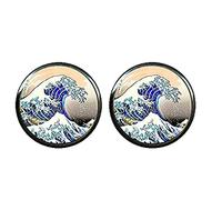 Bloody devil Boutons de manchette géants Kanagawa, art japonais, vagues géantes japonaises, boutons de manchette japonais vagues de l'île du Nord