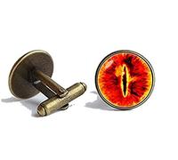 Bloody Devil Boutons de manchette œil de monstre orange, cadeau pour homme