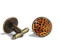 Bloody devil Boutons de manchette personnalisés, boutons de manchette en peau de léopard, boutons de manchette pour hommes, bijoux en forme de léopard, bijoux animaux, boutons de manchette imprimé
