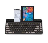 Bloody FBK30 Clavier sans fil multi-appareils QuietKey 2.4G et Bluetooth double mode, jusqu'à 4 appareils, portable avec support intégré pour Mac iOS, Windows Android (cassis)