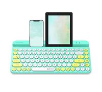 Bloody FBK30 Clavier sans fil multi-appareils QuietKey 2.4G et Bluetooth double mode, jusqu'à 4 appareils, portable avec support intégré pour Mac iOS, Windows Android (avocat)