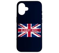 Bloody Hell Funny British Slang Drapeau Anglais Anglais Coque pour iPhone 16