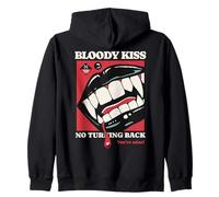 Bloody Kiss Vampire Fangs Goth Horror Dark Romance Esthétique Sweat à Capuche