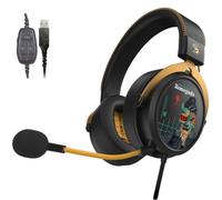 Bloody M595 HybridCore Casque de jeu ? Cmedia CM6646, HybridCore Precision, micro antibruit, 280 g, léger, coussins en cuir protéiné 3D (Renegade Midnight)