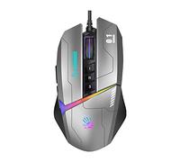 Bloody Souris de jeu W60Max – Filaire RVB, 10 000 CPI, Boutons programmables, 2 000 Hz, 4 m (Gris)