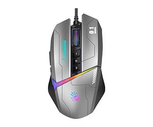 Bloody W60Max Souris de Jeu Filaire RVB FPS 10 000 CPI, Tous Les Boutons programmables, taux de Rapport de 2 000 Hz, 250 IPS, mémoire intégrée de 4 m (Gris)