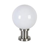 BLOOHK Lampadaire d'extérieur Moderne en Forme de sphère, étanche IP65, en Acier Inoxydable, avec Globe en Acrylique Blanc et culot E27, idéal pour Un Jardin, Un Portail, Une terrasse, Une clôture ou