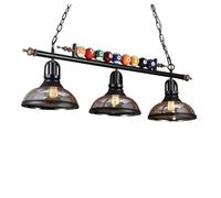 BLOOHK Suspension en verre style billard, luminaire de plafond industriel rétro en métal à 3 lumières, lampe suspendue antique for bar, restaurant, salle à manger et café(3 Lights)