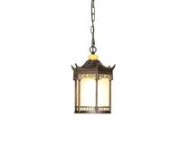 BLOOHK Suspension lanterne pagode asiatique traditionnelle, bronze foncé, luminaire suspendu d'extérieur ou d'intérieur avec chaîne réglable for patio, entrée ou porte.