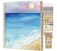 bloom daily planners Agenda 2026 (janvier à décembre) - 21,6 x 27,9 cm - Agenda hebdomadaire et mensuel avec autocollants et onglets - Couverture souple flexible - Calme côtier