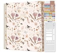 bloom daily planners Agenda 2027 à couverture rigide (21,6 x 27,9 cm) de janvier à décembre 2027 - Année civile - Planificateur d'objectifs pour femme - Agenda mensuel et hebdomadaire avec pochoir