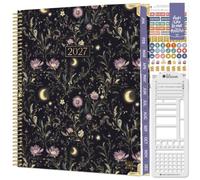 bloom daily planners Agenda 2027 à couverture rigide (21,6 x 27,9 cm) de janvier à décembre 2027 - Année civile civile pour femme - Agenda mensuel et hebdomadaire inspirant - Jardin au clair de lune