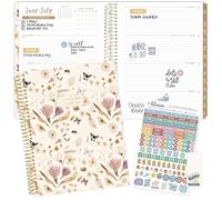 bloom daily planners Agenda scolaire 2025-2026 (21,6 x 27,9 cm) (juillet 2025 à juillet 2026) - Agenda hebdomadaire et mensuel daté avec autocollants et onglets - Jardin de papillons