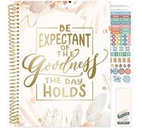 bloom daily planners Agenda scolaire 2025-2026 (21,6 x 27,9 cm) (juillet 2025 à juillet 2026) - Agenda hebdomadaire et mensuel daté avec autocollants et onglets - Moments of Grace