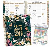 bloom daily planners Agenda scolaire 2025-2026 à couverture rigide pour objectifs et vision (juillet 2025 à juillet 2026) - Calendrier mensuel et hebdomadaire - 19,1 x 22,9 cm - Blooming Wildly