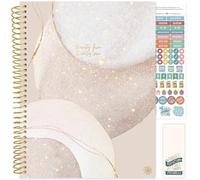 bloom daily planners Agenda scolaire journalier 2025-2026 (21,6 x 27,9 cm) (juillet 2025 à juillet 2026) - Agenda hebdomadaire et mensuel esthétique avec autocollants - Beige brossé