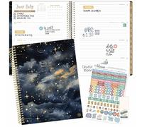 bloom daily planners Agenda scolaire journalier 2025-2026 (21,6 x 27,9 cm) (juillet 2025 à juillet 2026) - Agenda hebdomadaire et mensuel daté avec autocollants et onglets - Ciel de minuit