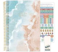 bloom daily planners Agenda scolaire journalier 2025-2026 (juillet 2025 à juillet 2026) - Agenda semainier et mensuel A5 avec autocollants - 14 x 21 cm - Ocean Oasis