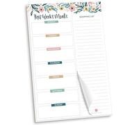 bloom daily planners Bloc de planification de repas hebdomadaire magnétique pour réfrigérateur avec liste de courses à détacher - Organiseur de menus et aliments, avec aimants - 15,2 x 22,9 cm - Fleurs de jardin