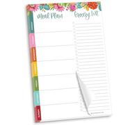 bloom daily planners Bloc de planification hebdomadaire des repas - Planificateur de menu magnétique à suspendre pour réfrigérateur avec feuilles détachables et listes de courses perforées - 15,2 x